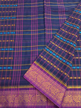 Kanchi Cotton Festival Fusion Blue mixed brown