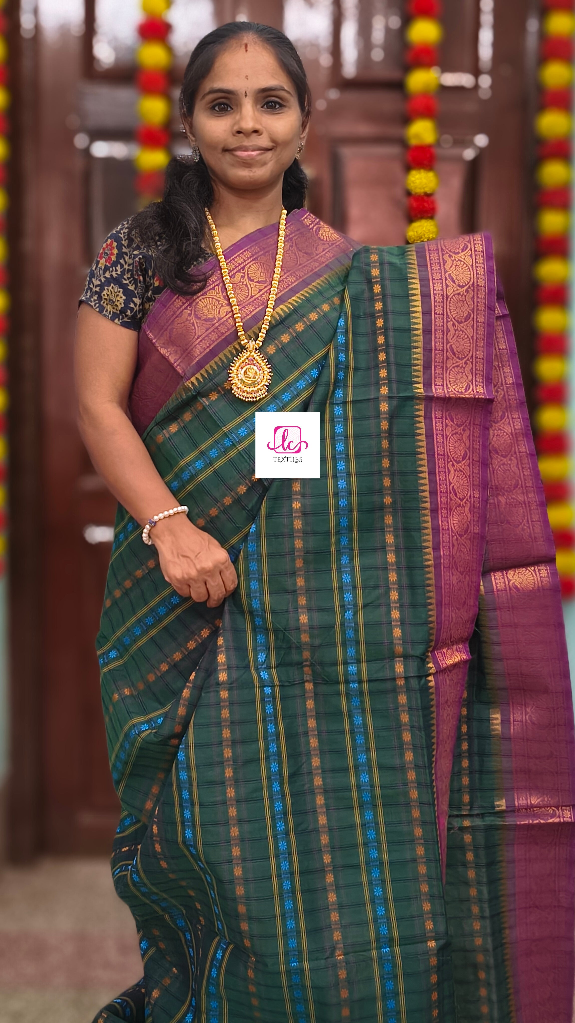 Kanchi Cotton Festival Fusion Green