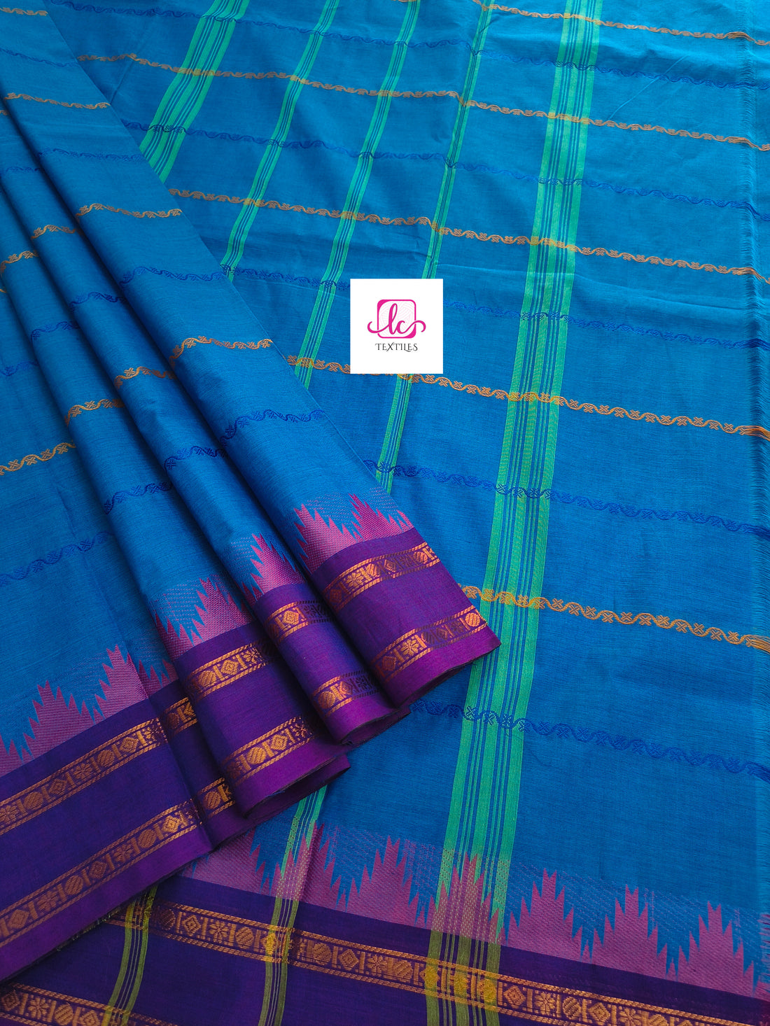 Kanchi Cotton Festival Fusion Dark sky blue