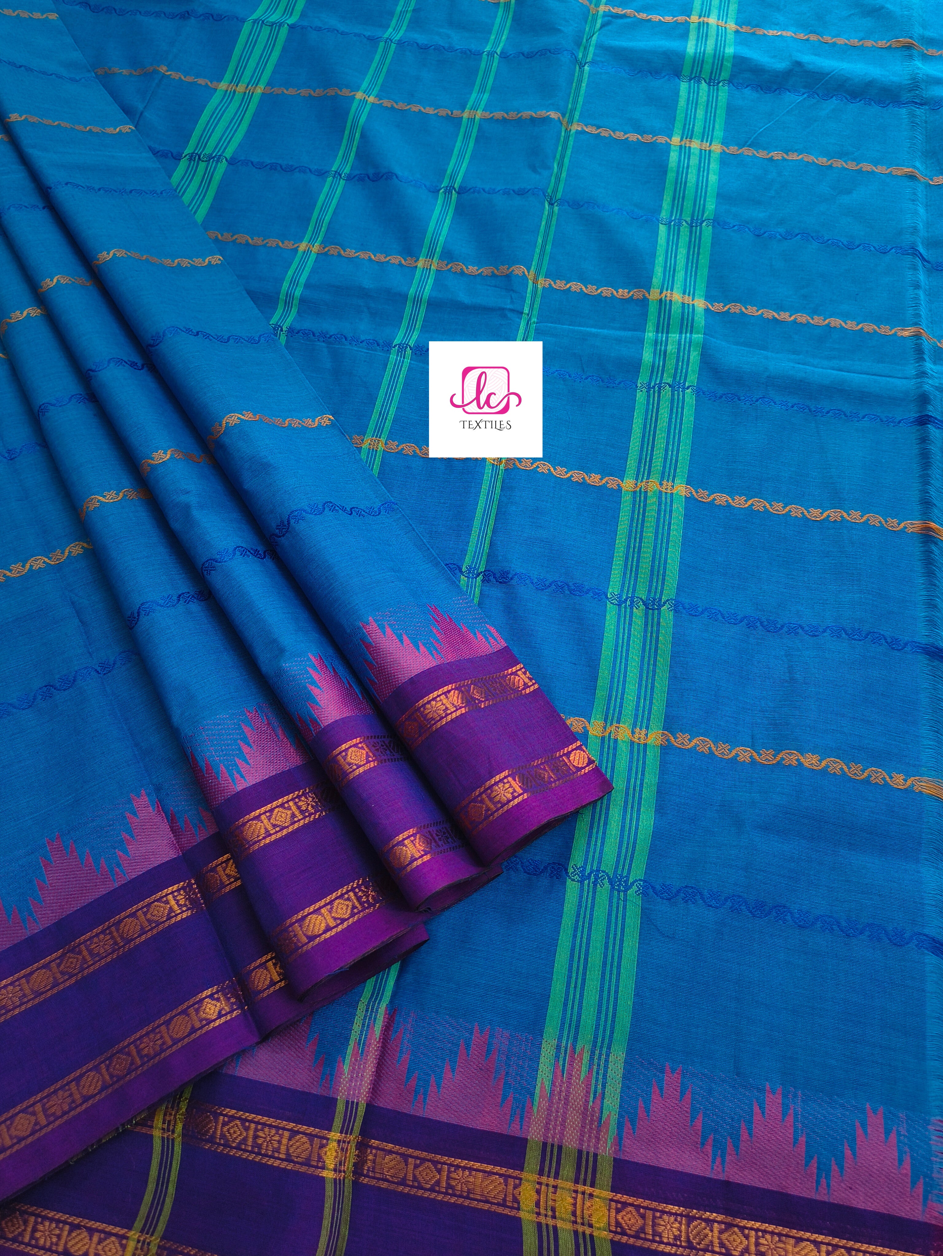 Kanchi Cotton Festival Fusion Dark sky blue