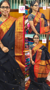 Kanchi Cotton Festival Fusion Black