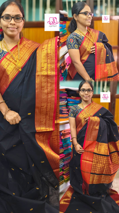 Kanchi Cotton Festival Fusion Black