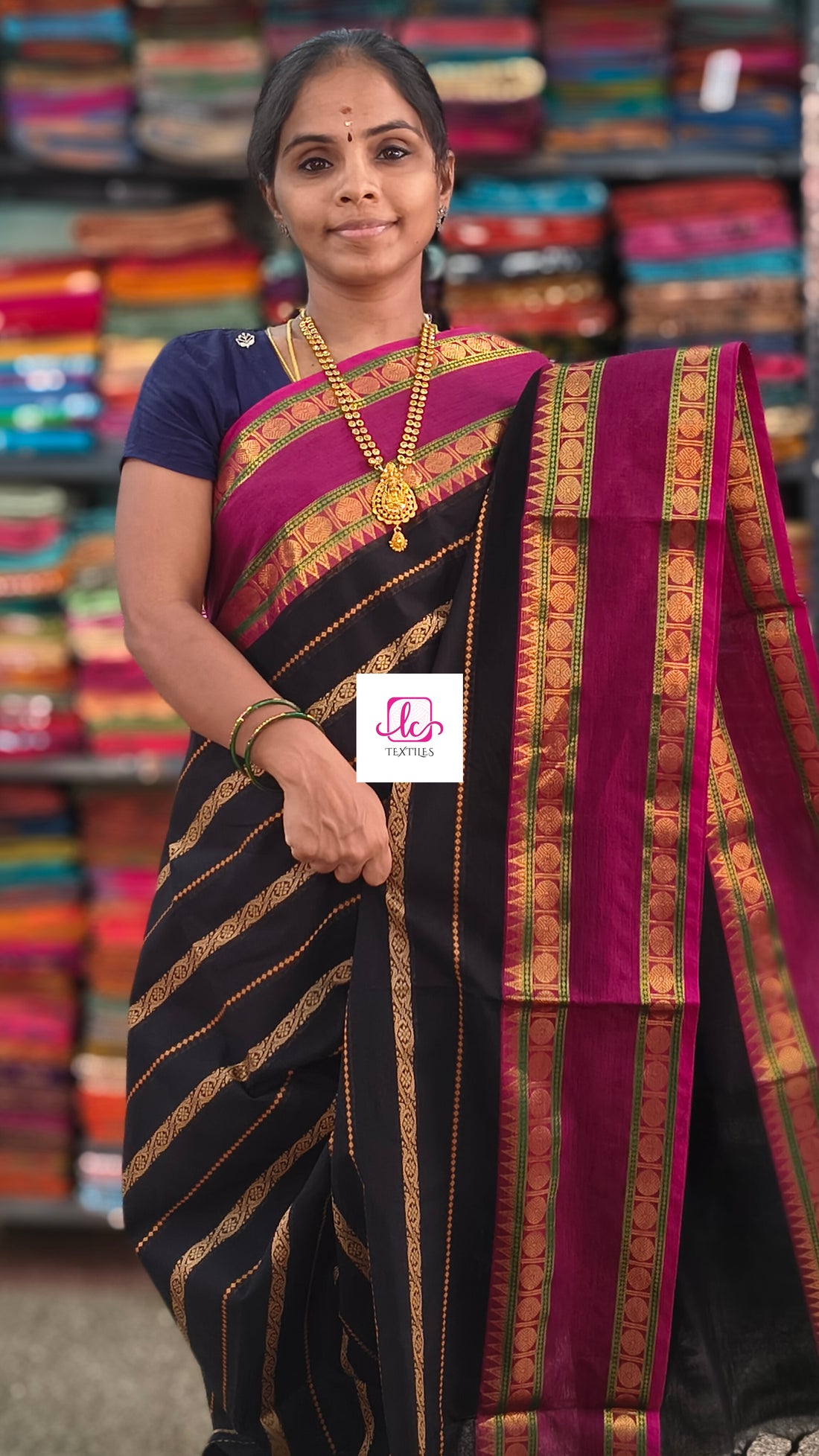 Kanchi Cotton Festival Fusion Black