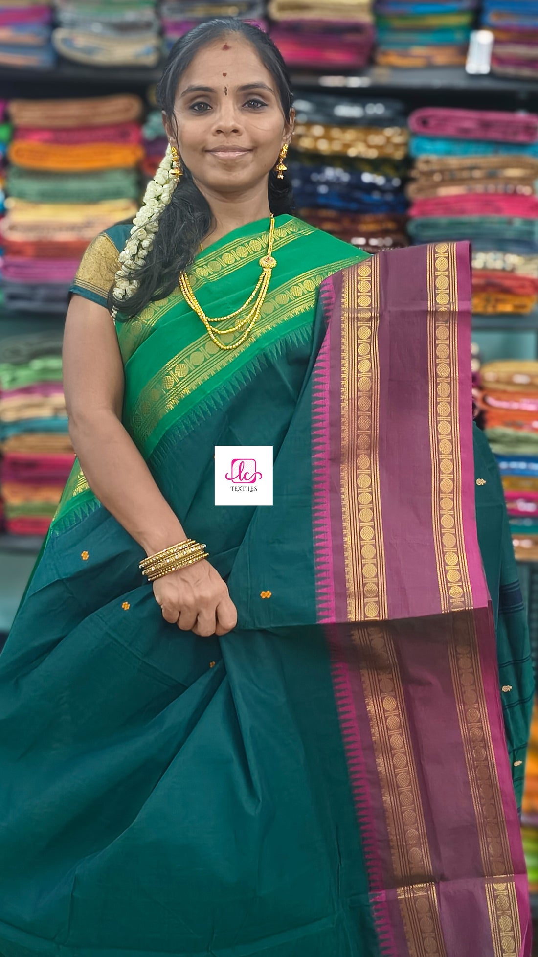 Kanchi Cotton Festival Fusion Bottle green