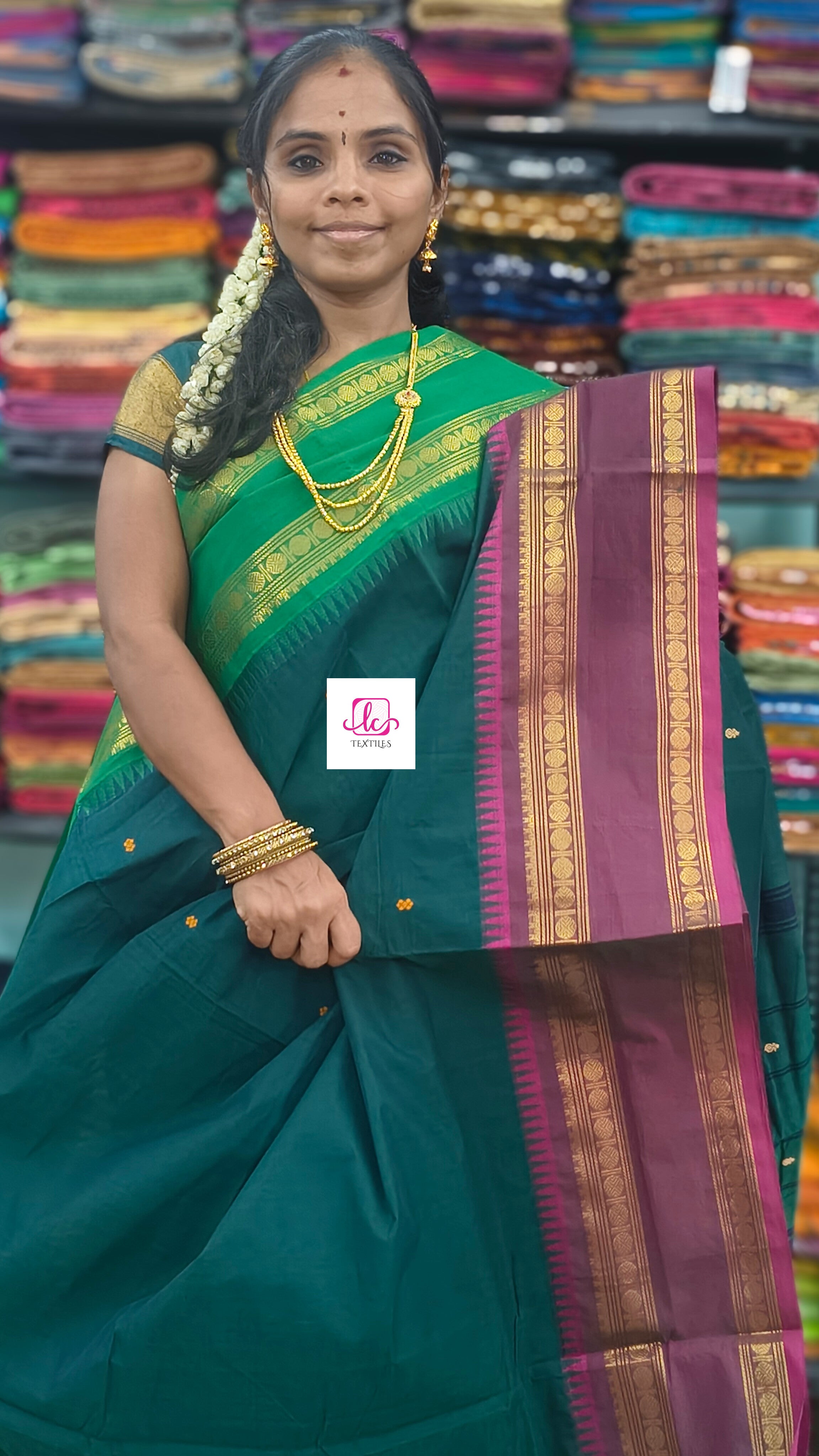 Kanchi Cotton Festival Fusion Bottle green