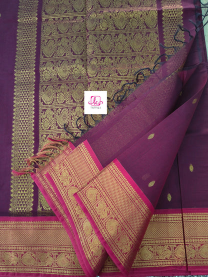Kanchi Cotton Festival Fusion Brinjol purple