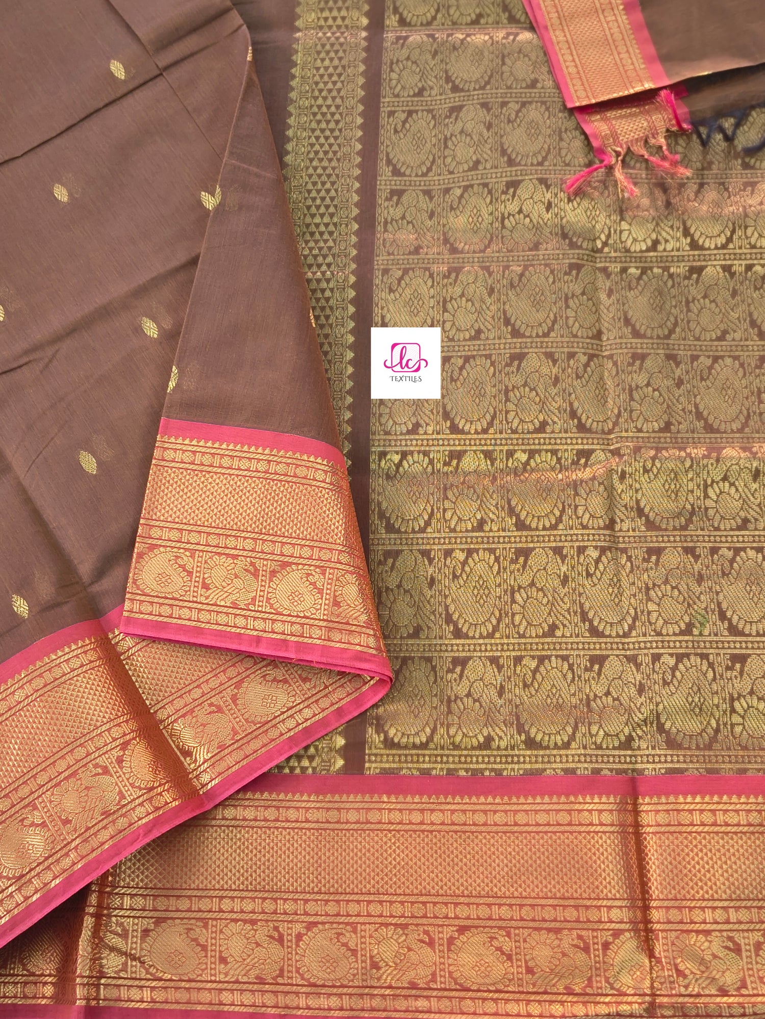 Kanchi Cotton Festival Fusion Choclate brown