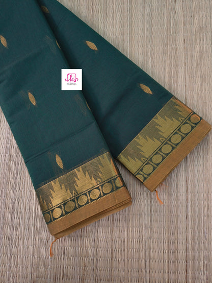 Kanchi Cotton Festival Fusion Deep Bottle green