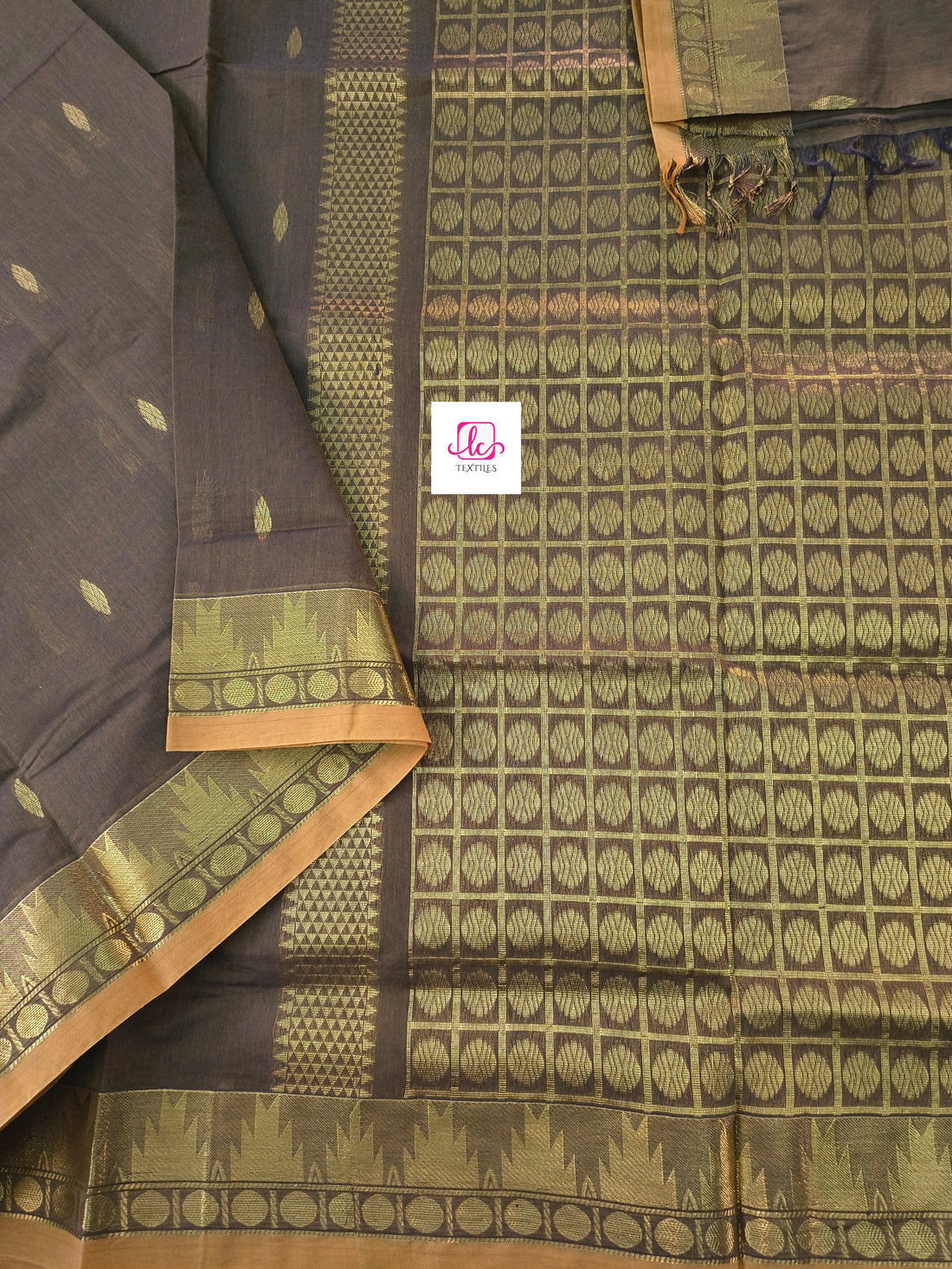 Kanchi Cotton festival Fusion Deep choclate brown