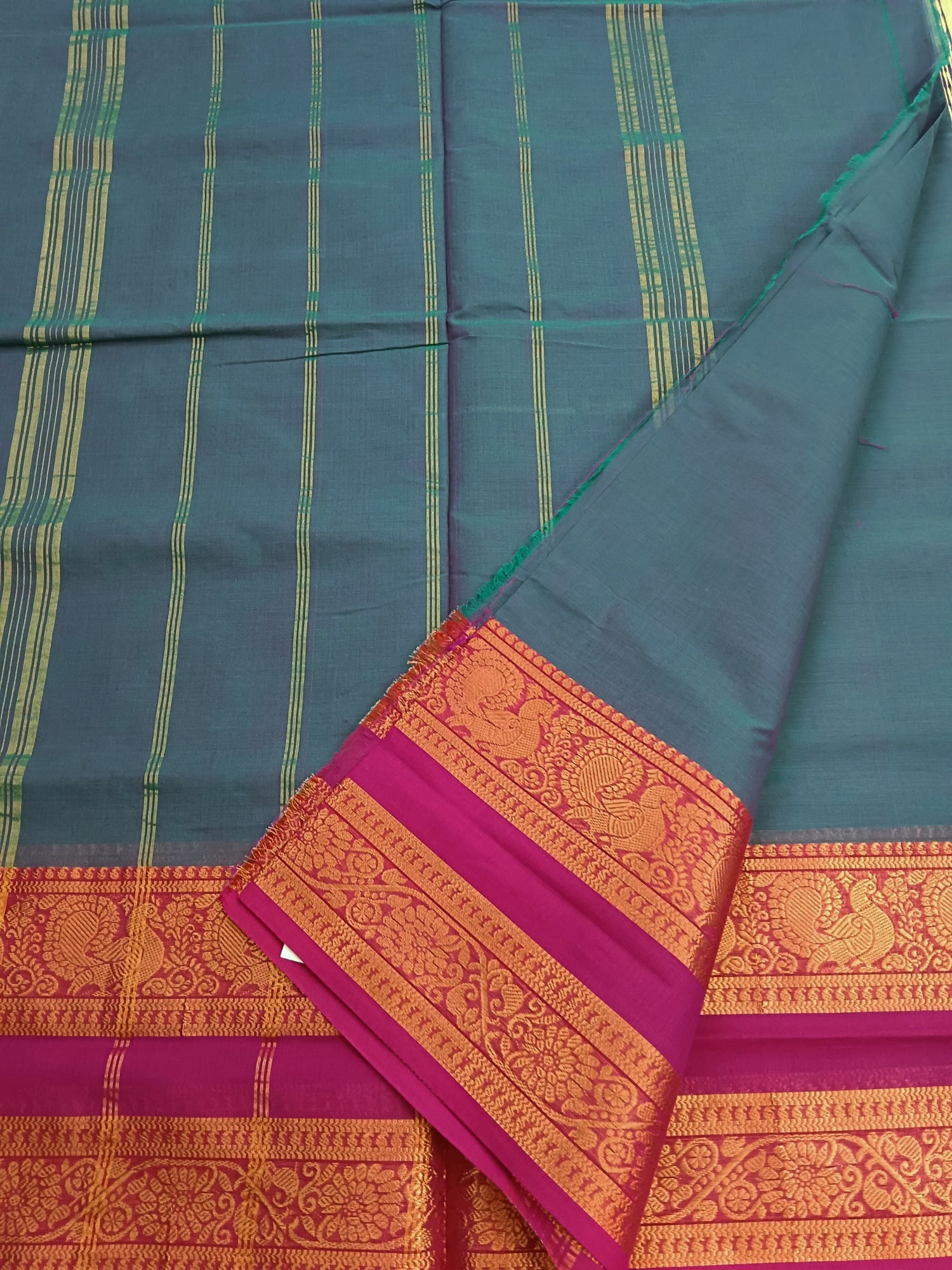Kanchi Cotton Festival Fusion Green mixed Dual tone