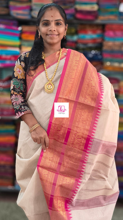 Kanchi Cotton Festival Fusion Half white