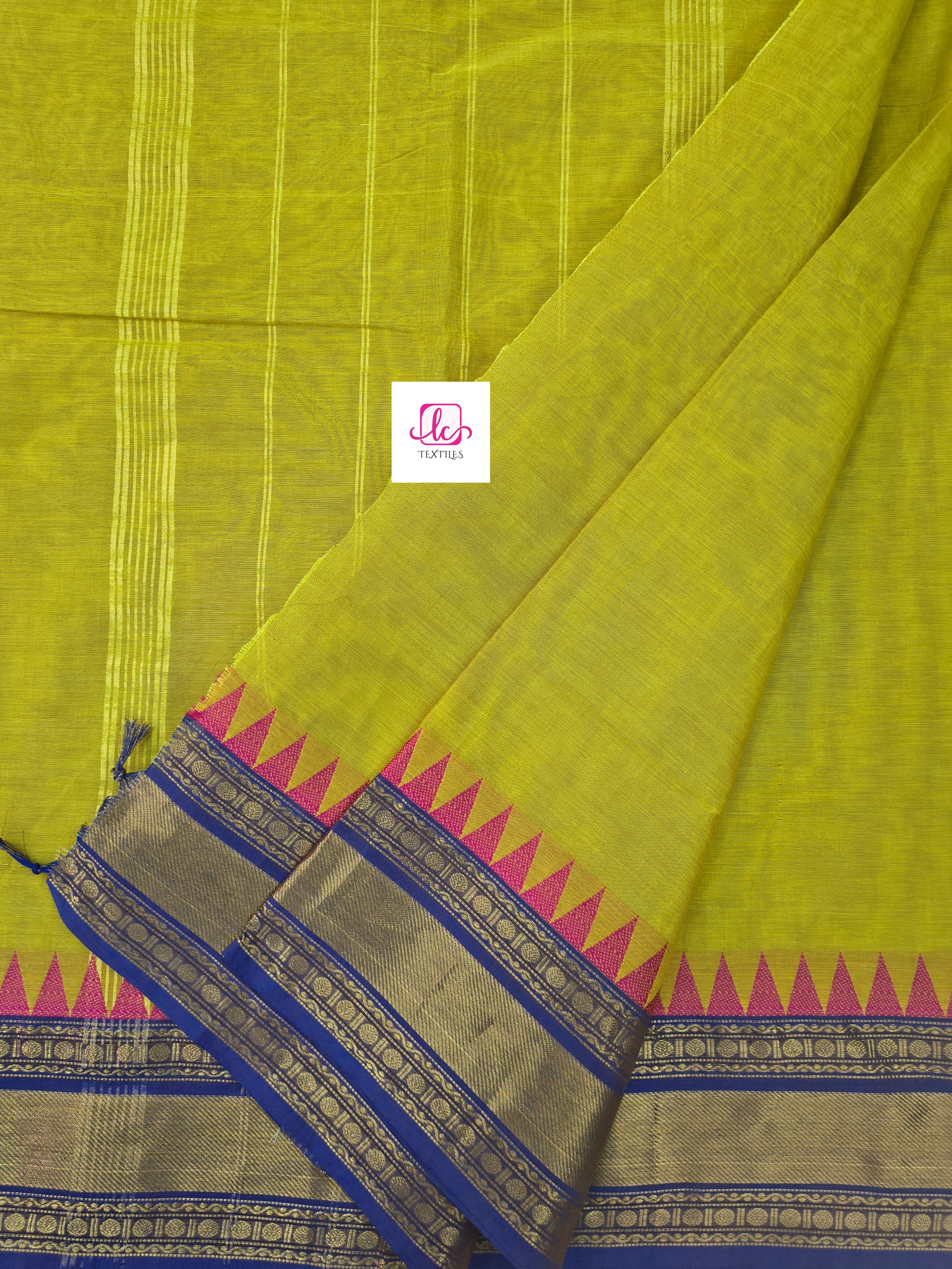 Kanchi Cotton Festival Fusion Lemon yellow