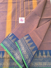 Kanchi Cotton Festival Fusion Khaki mixed pink dual tone