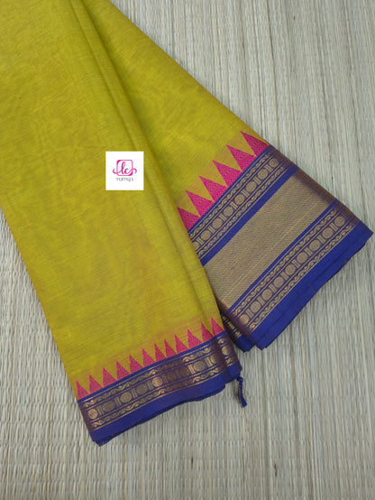 Kanchi Cotton Festival Fusion Lemon yellow