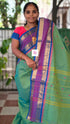 Kanchi Cotton Festival Fusion Minr green mixed turquoise blue