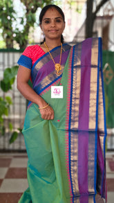 Kanchi Cotton - Festival Fusion -Mint green mixed turquoise blue