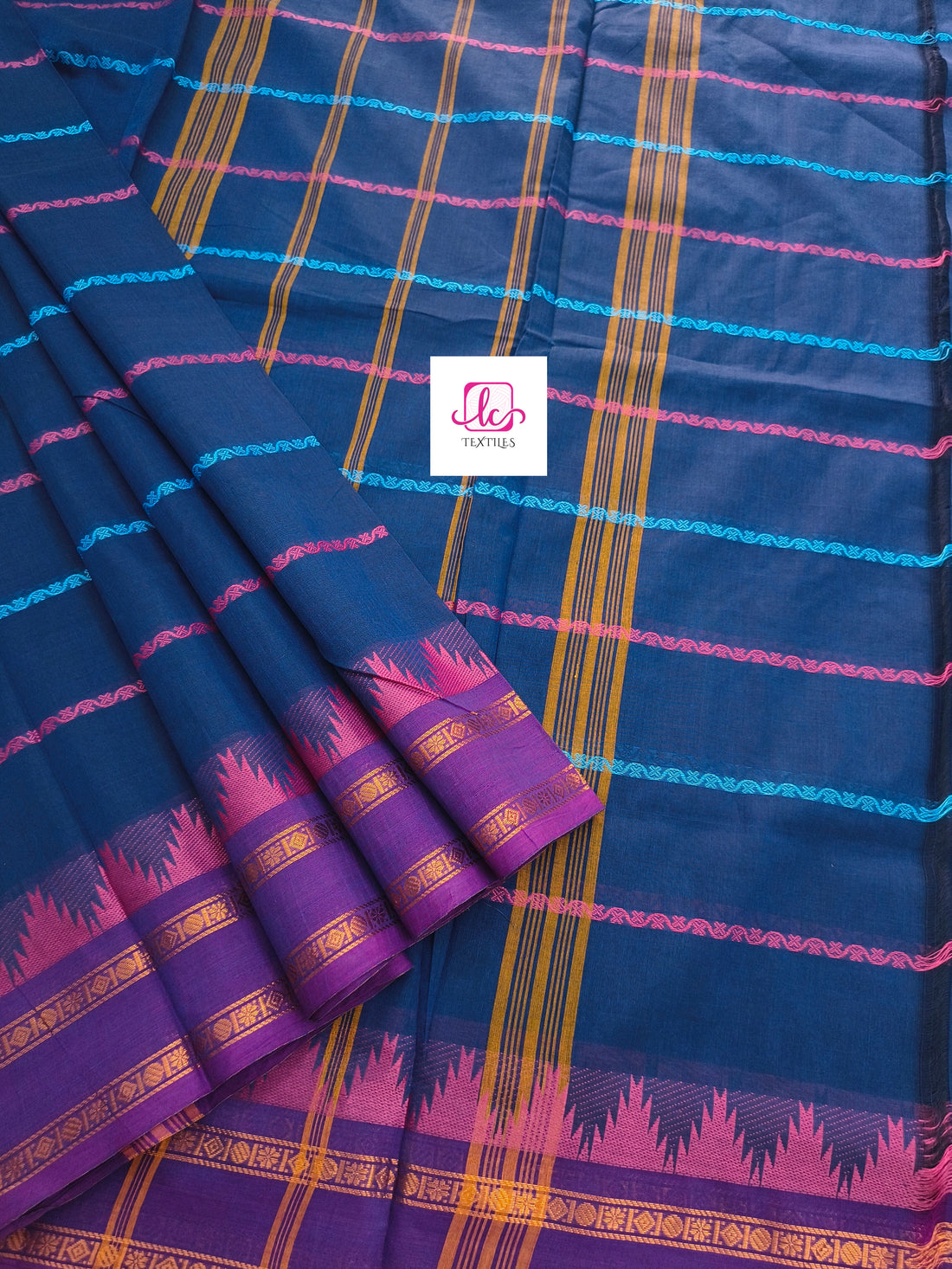 Kanchi Cotton Festival Fusion Navy blue