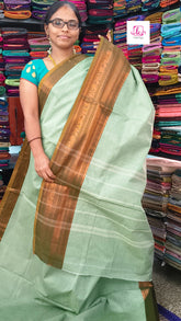 Kanchi Cotton Festival Fusion Pastel  Green