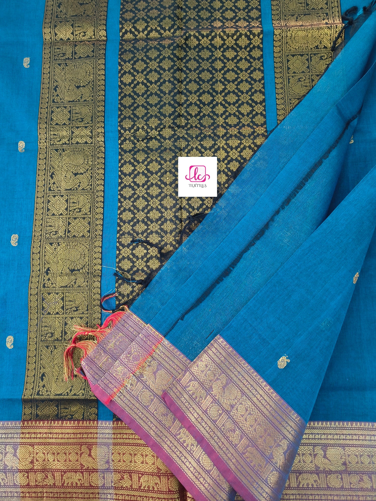 Kanchi Cotton Festival Fusion Peacock blue