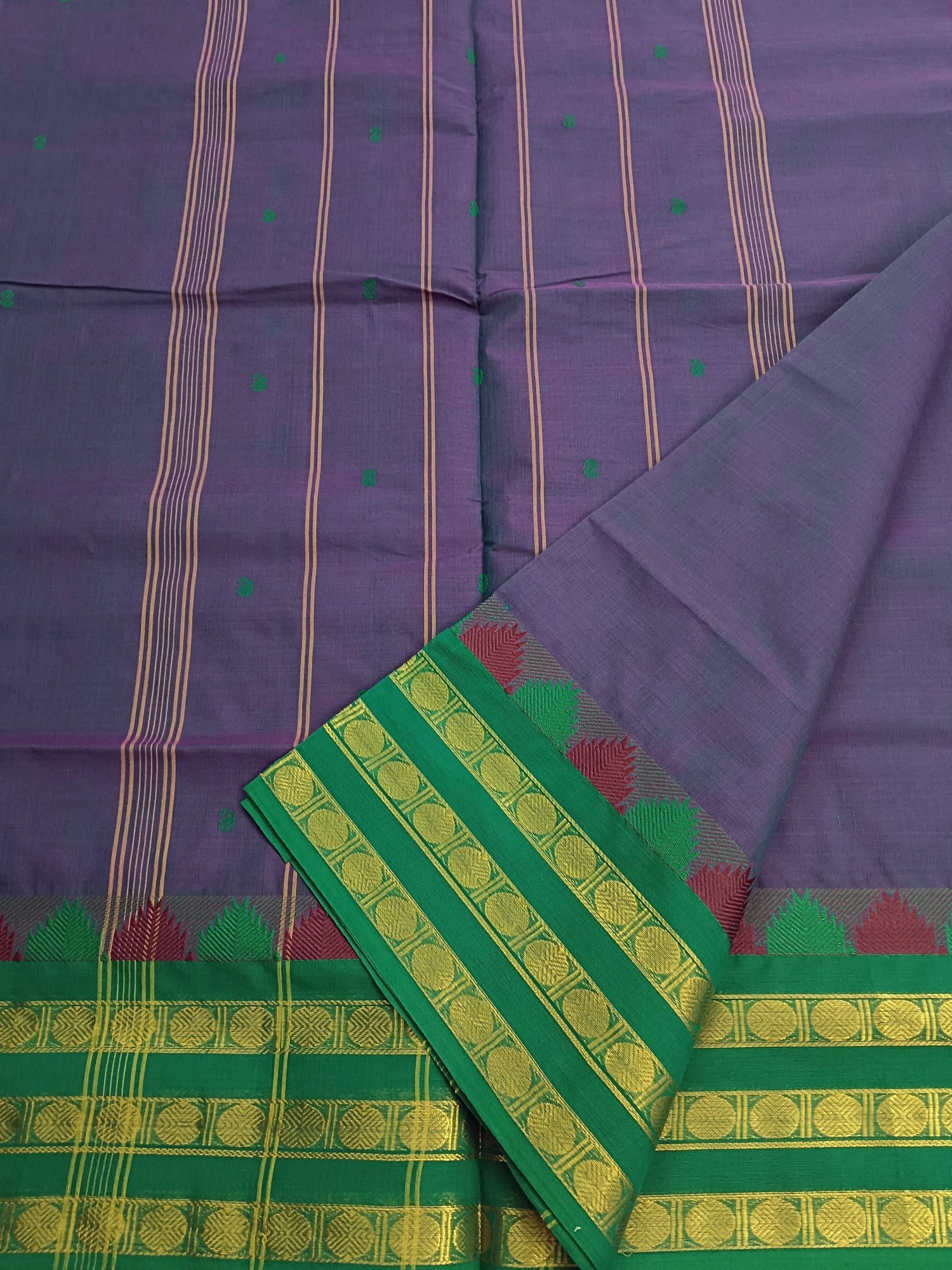 Kanchi Cotton Festival Fusion Pink Mixed Green