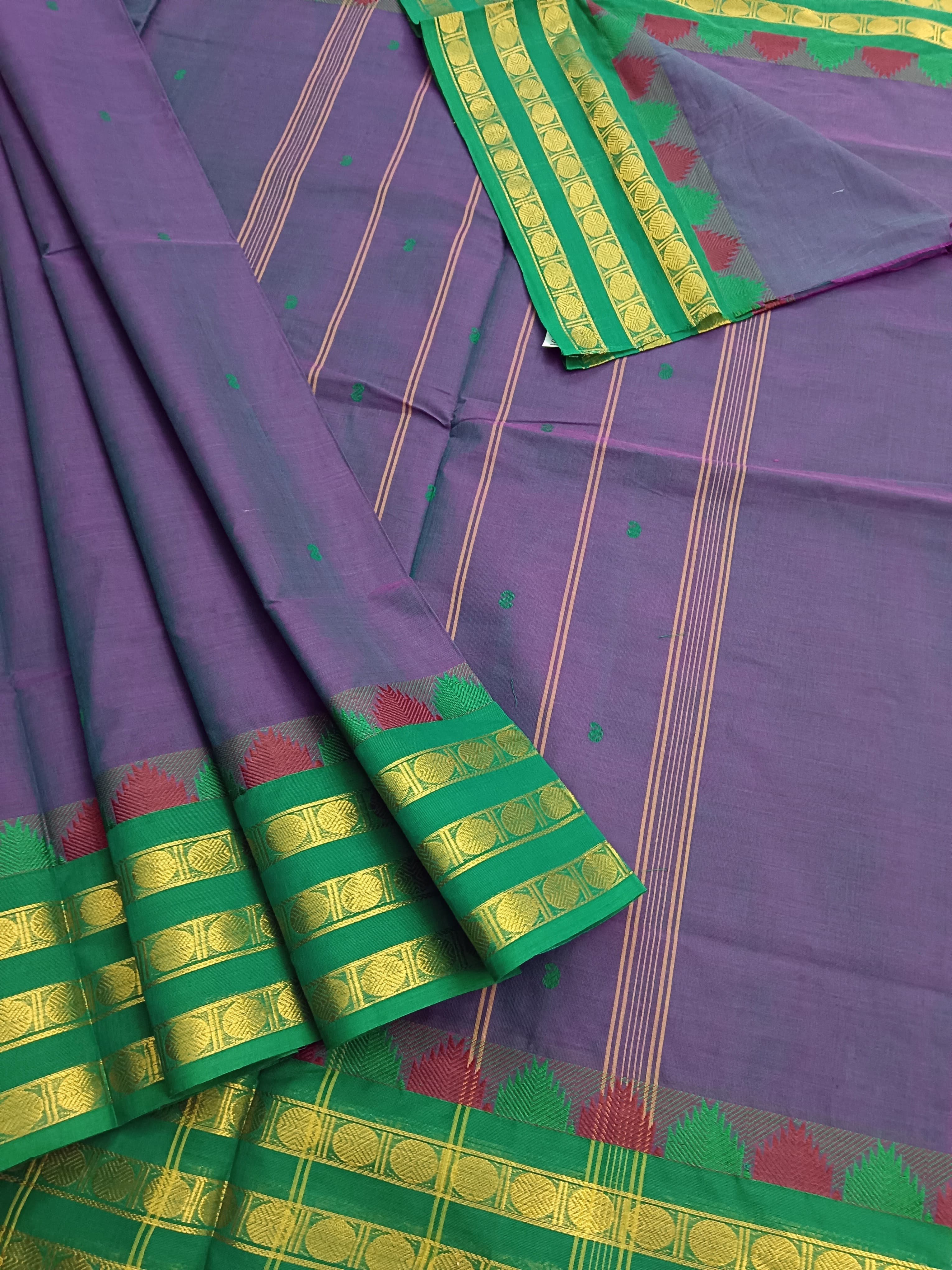 Kanchi Cotton Festival Fusion Pink Mixed Green