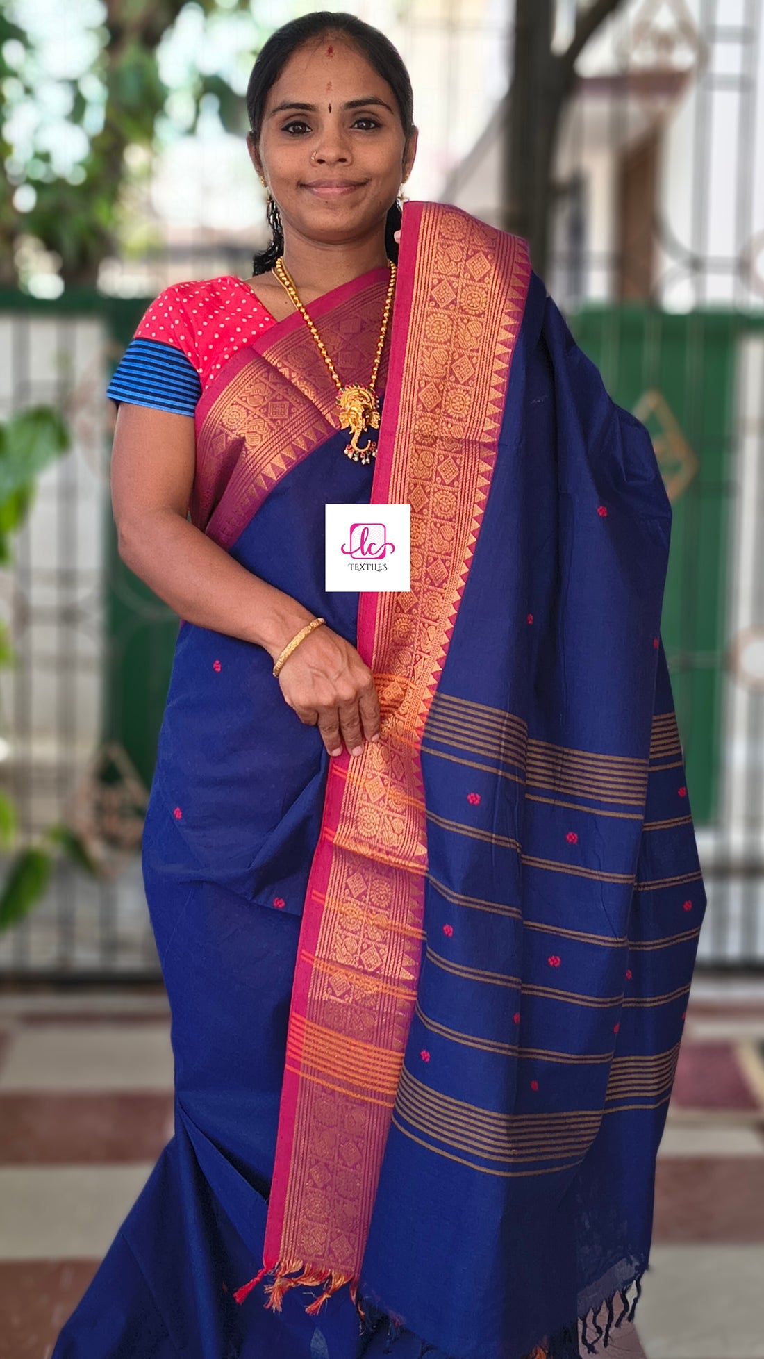 Kanchi Cotton Festival Fusion Royal blue