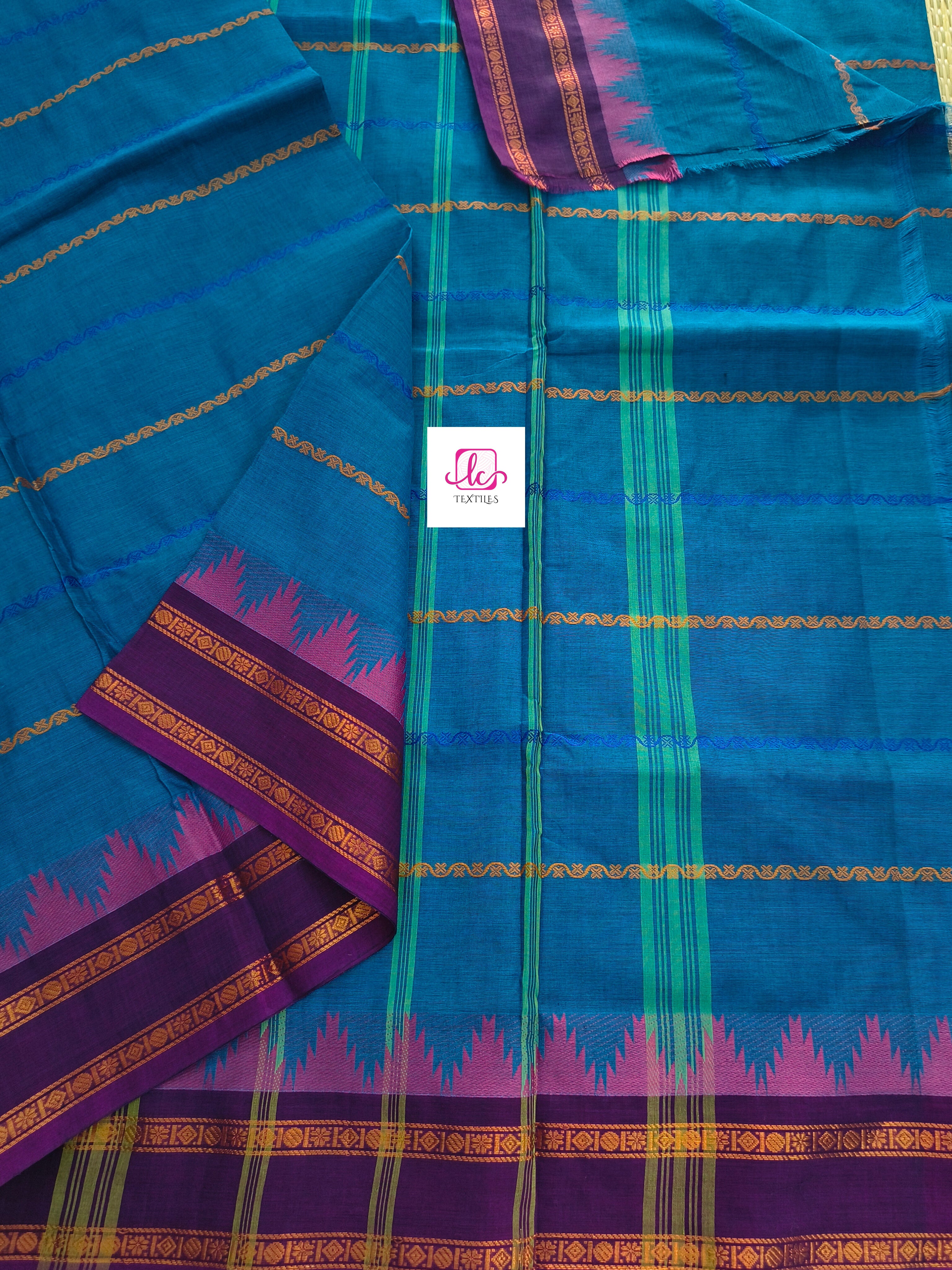 Kanchi Cotton Festival Fusion Saphire blue 