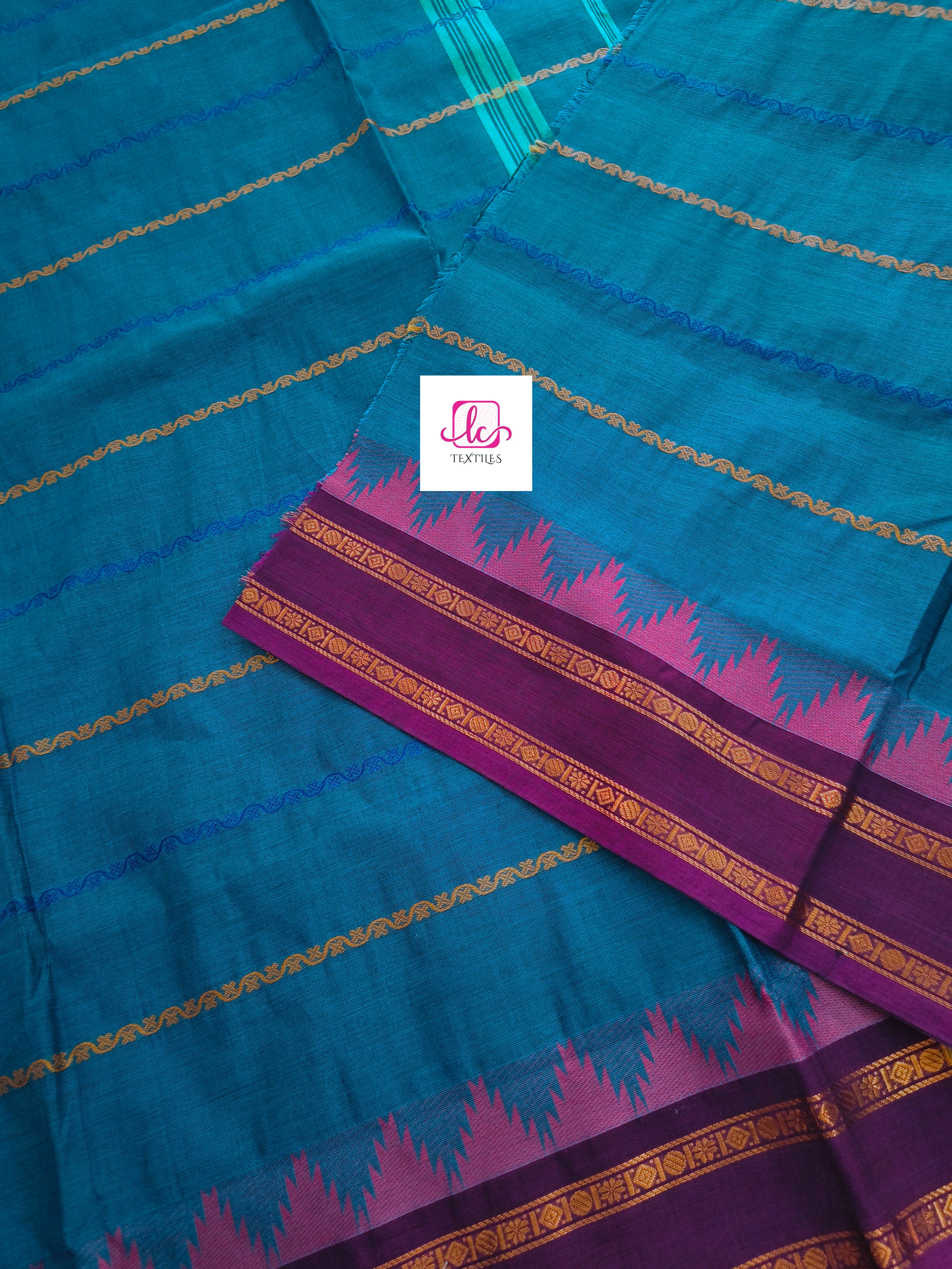 Kanchi Cotton Festival Fusion Saphire blue 