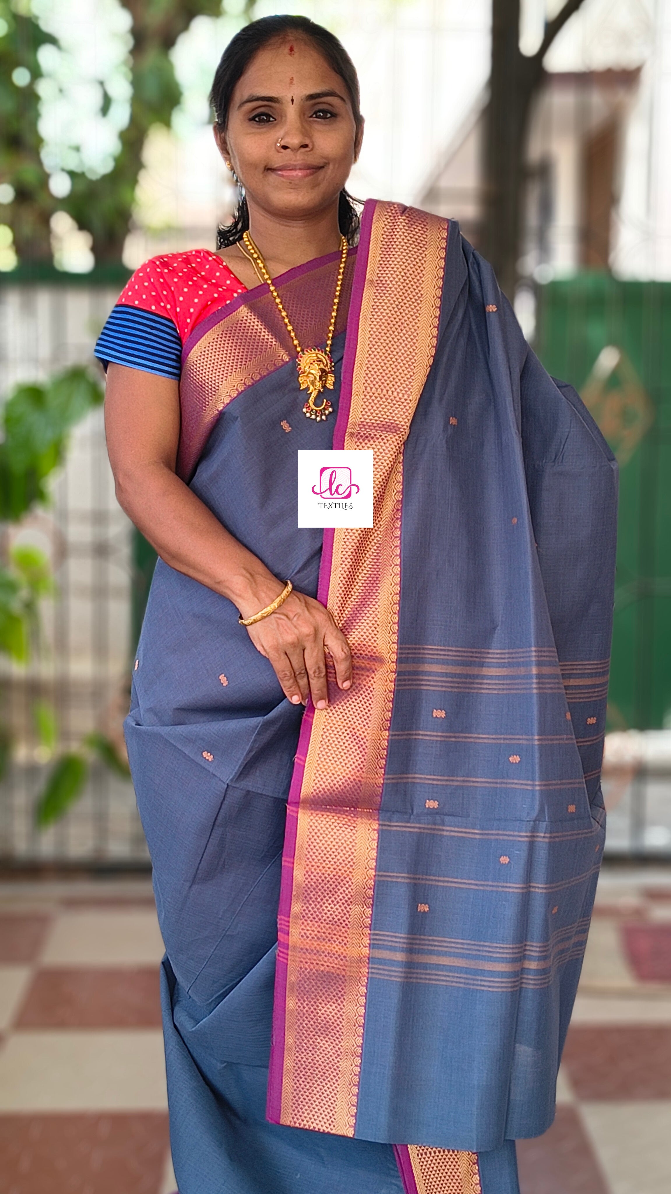 Kanchi Cotton Festival Fusion Smoky blue grey