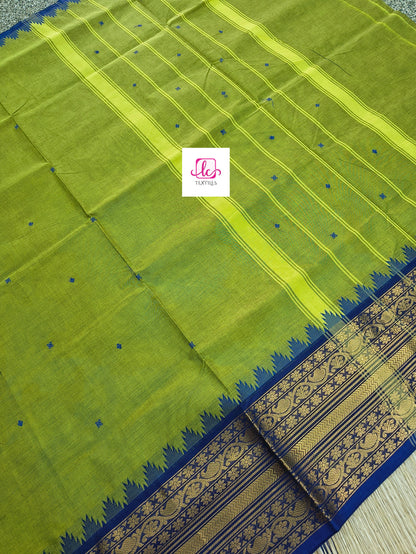 Kanchi Cotton Festival Fusion Green lemon yellow
