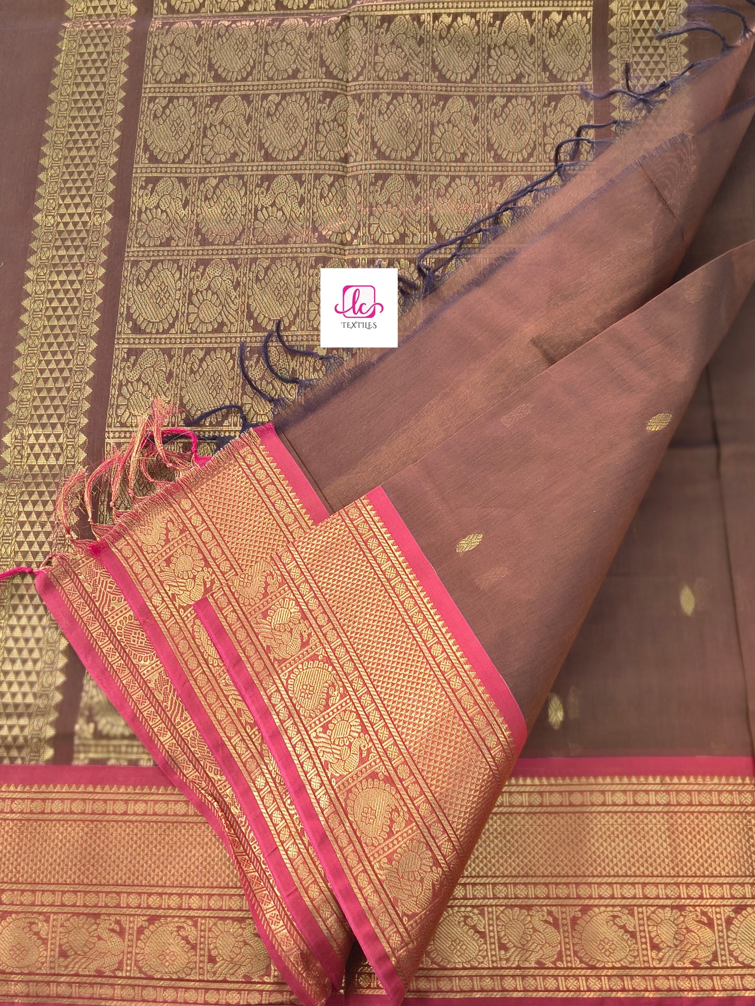 Kanchi Cotton Festival Fusion Choclate brown