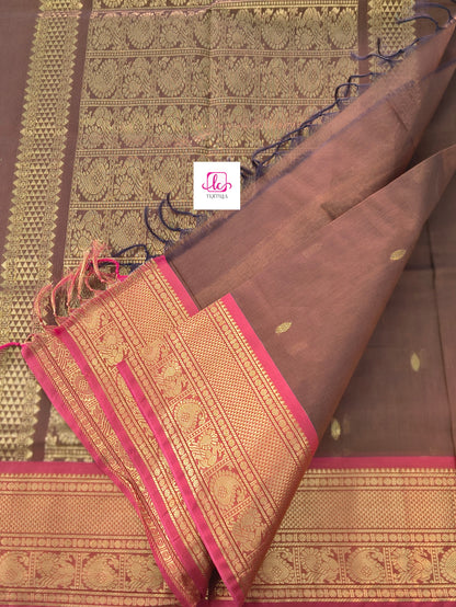 Kanchi Cotton Festival Fusion Choclate brown
