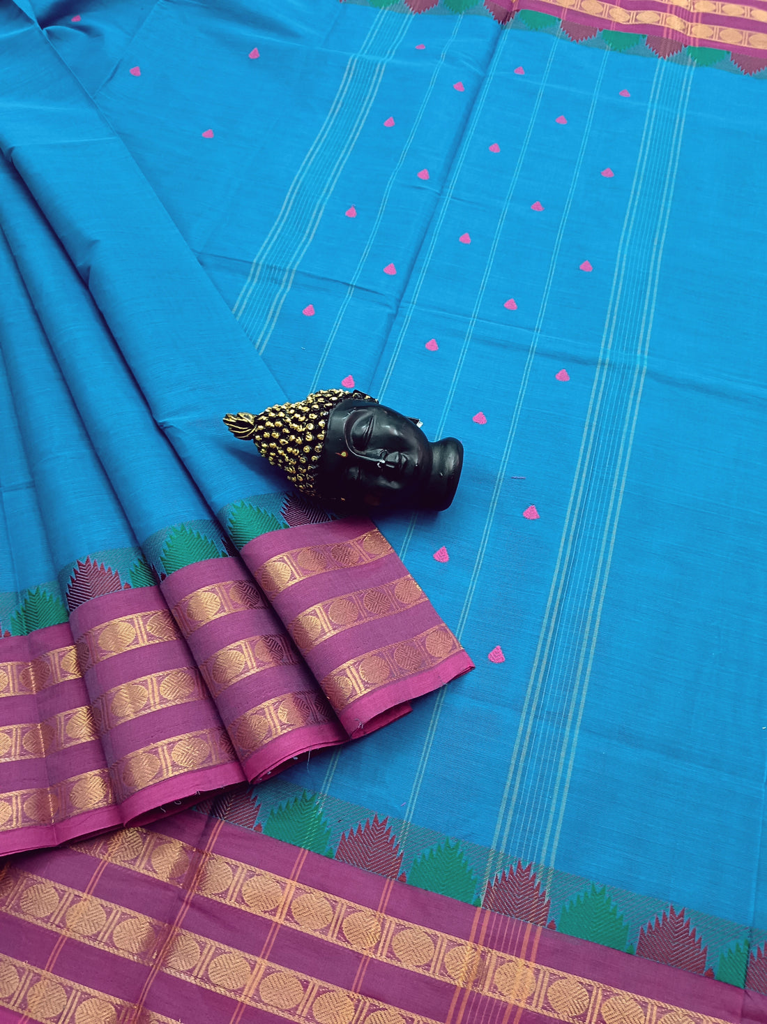 Kanchi Cotton Festival Fusion Pinkish Blue