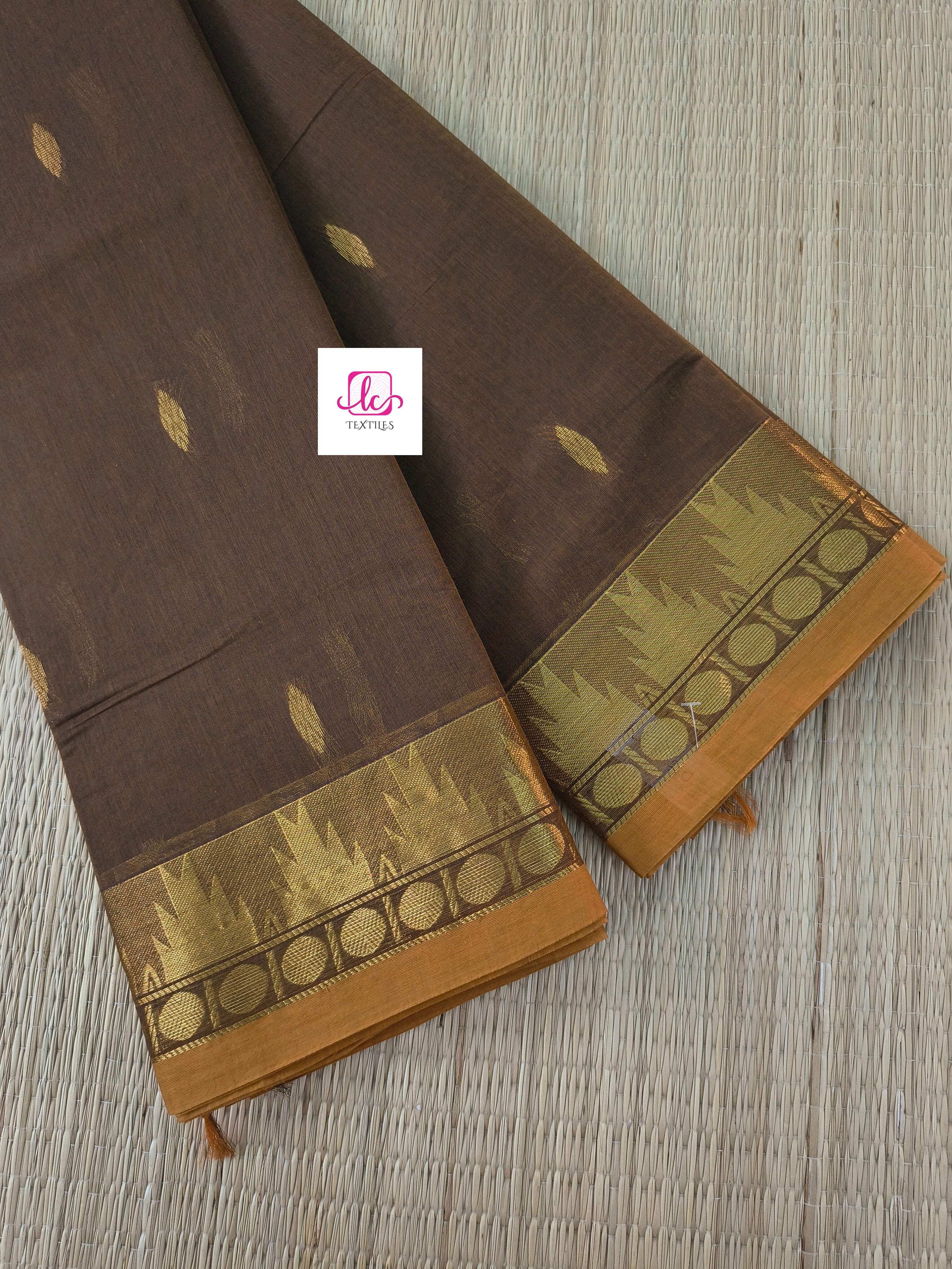 Kanchi Cotton Festival Fusion Deep choclate brown