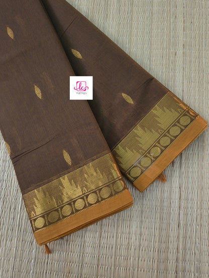 Kanchi Cotton Festival Fusion Deep choclate brown