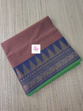 Kanchi Cotton Festival Fusion Khaki mixed pink dual tone