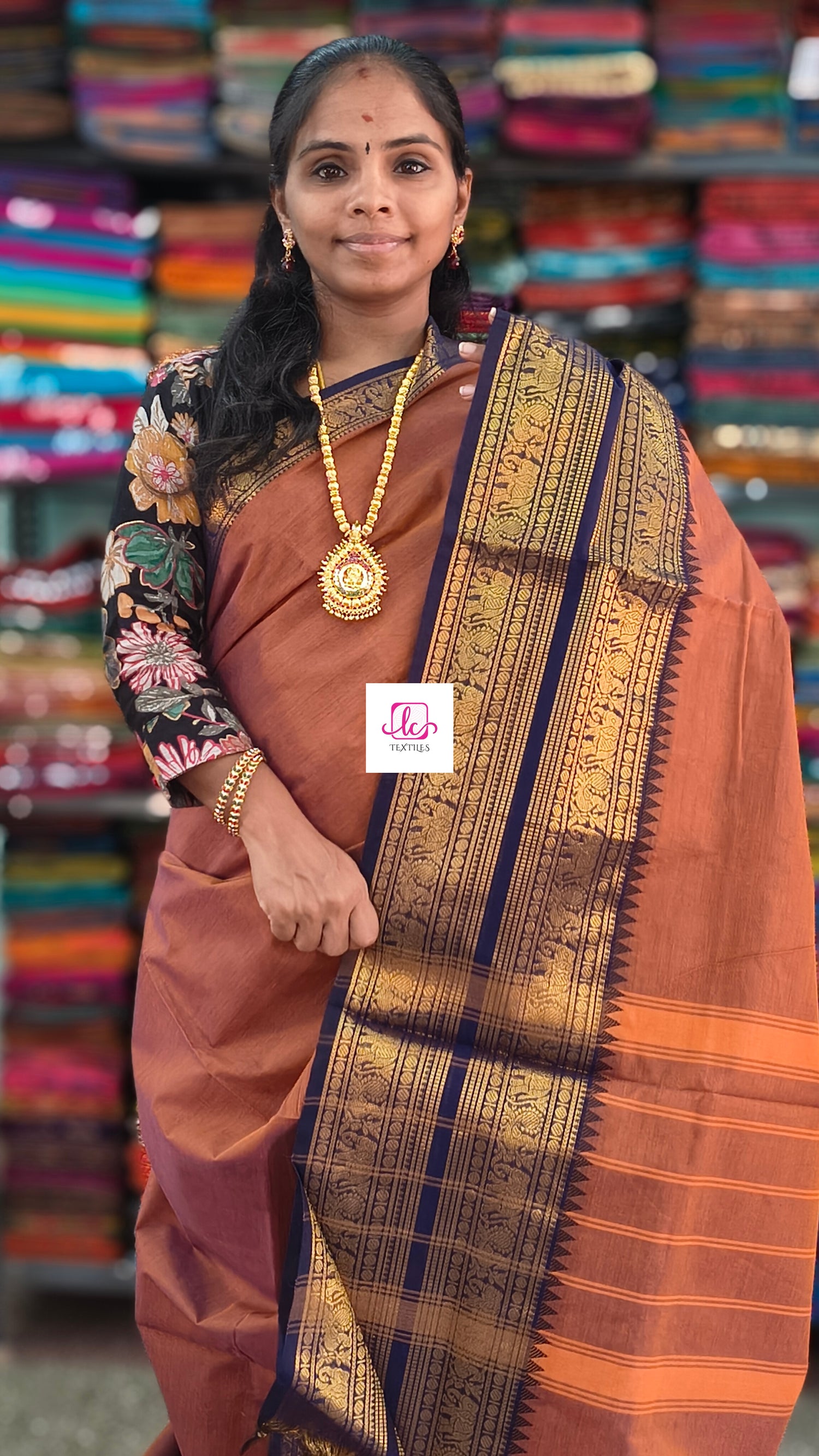 Kanchi Cotton Festival Fusion copper brown