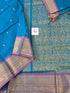 Kanchi Cotton Festival Fusion peacock blue