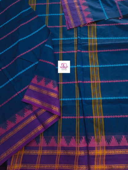 Kanchi Cotton Festival Fusion Navy blue 