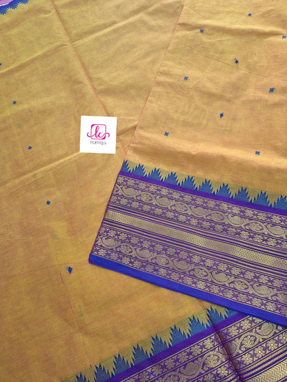 Kanchi Cotton Festival Fusion lemon yellow mixed pink dual tone