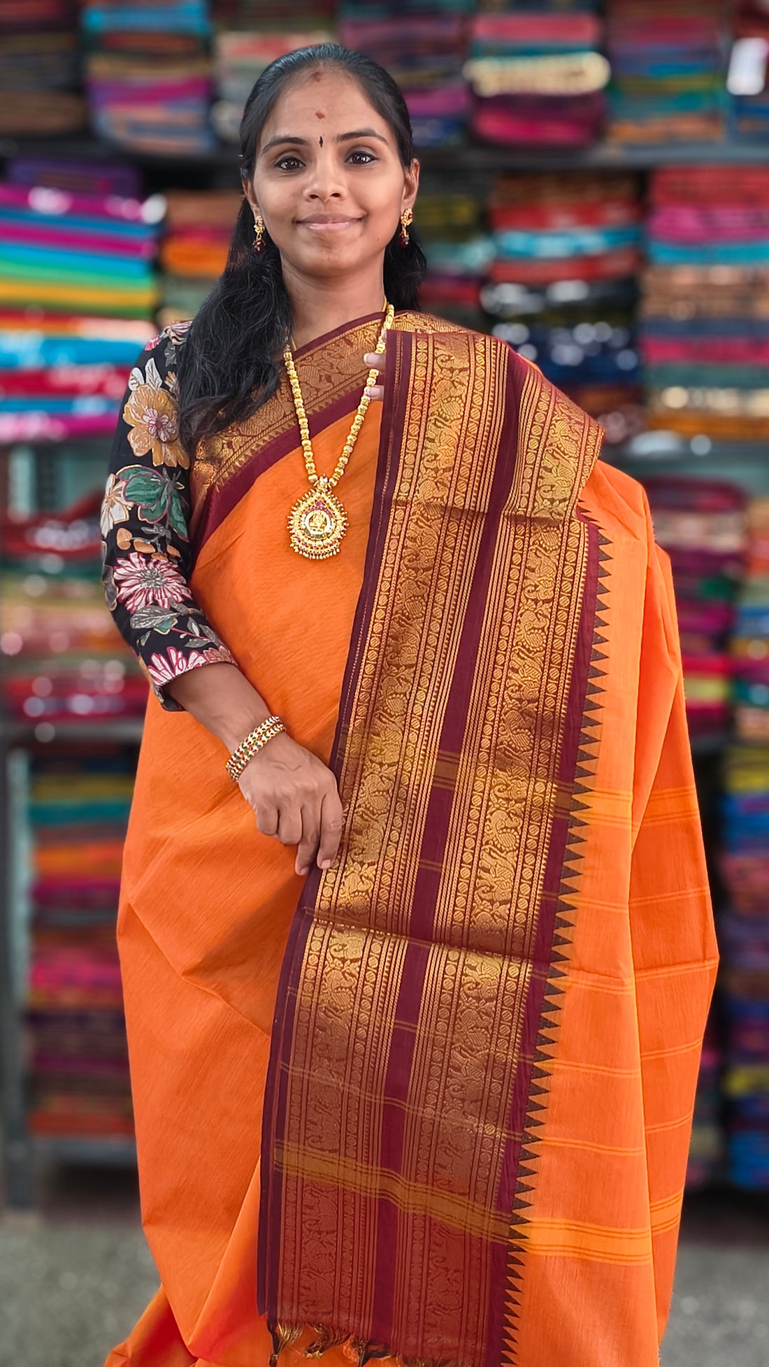 Kanchi Cotton Festival Fusion orange