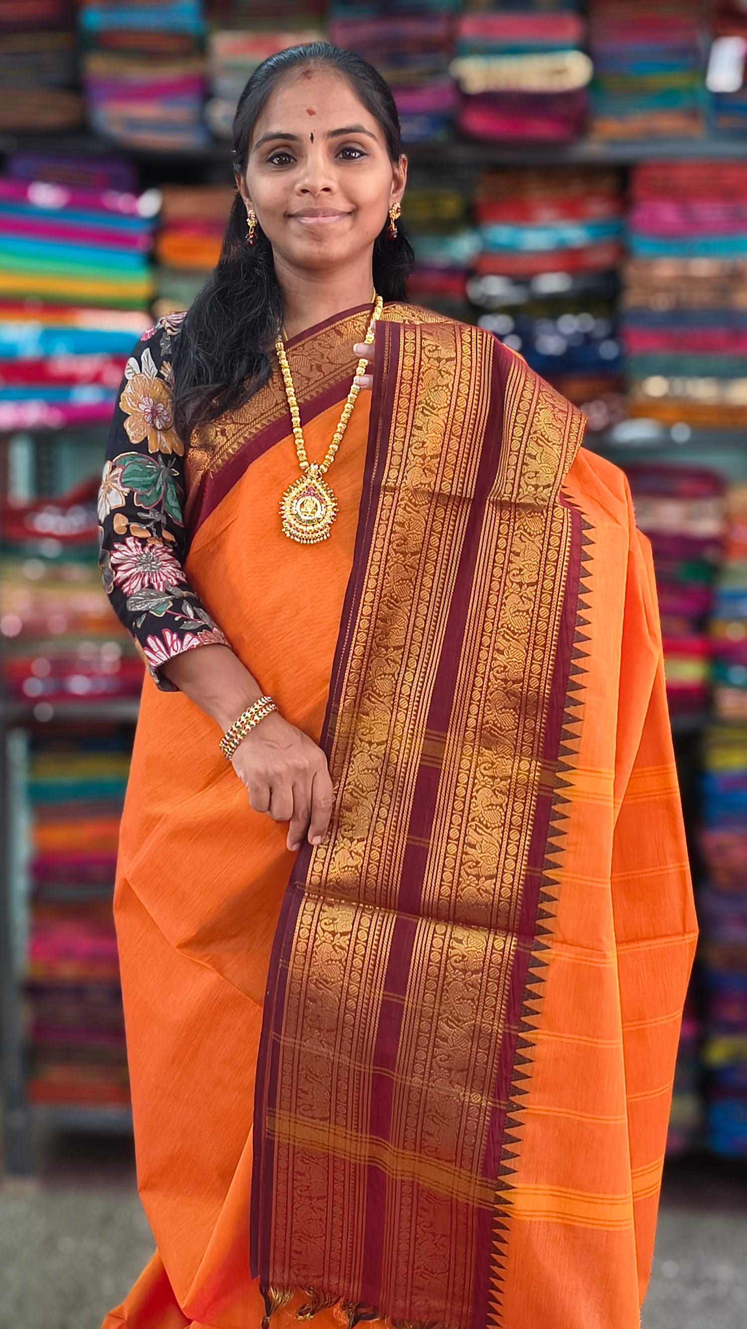 Kanchi Cotton Festival Fusion orange