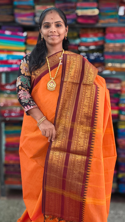 Kanchi Cotton Festival Fusion orange