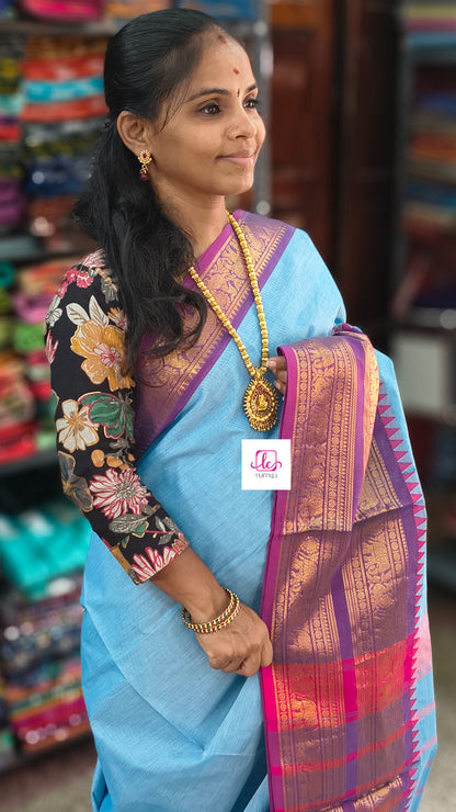 Kanchi Cotton Festival Fusion powder blue