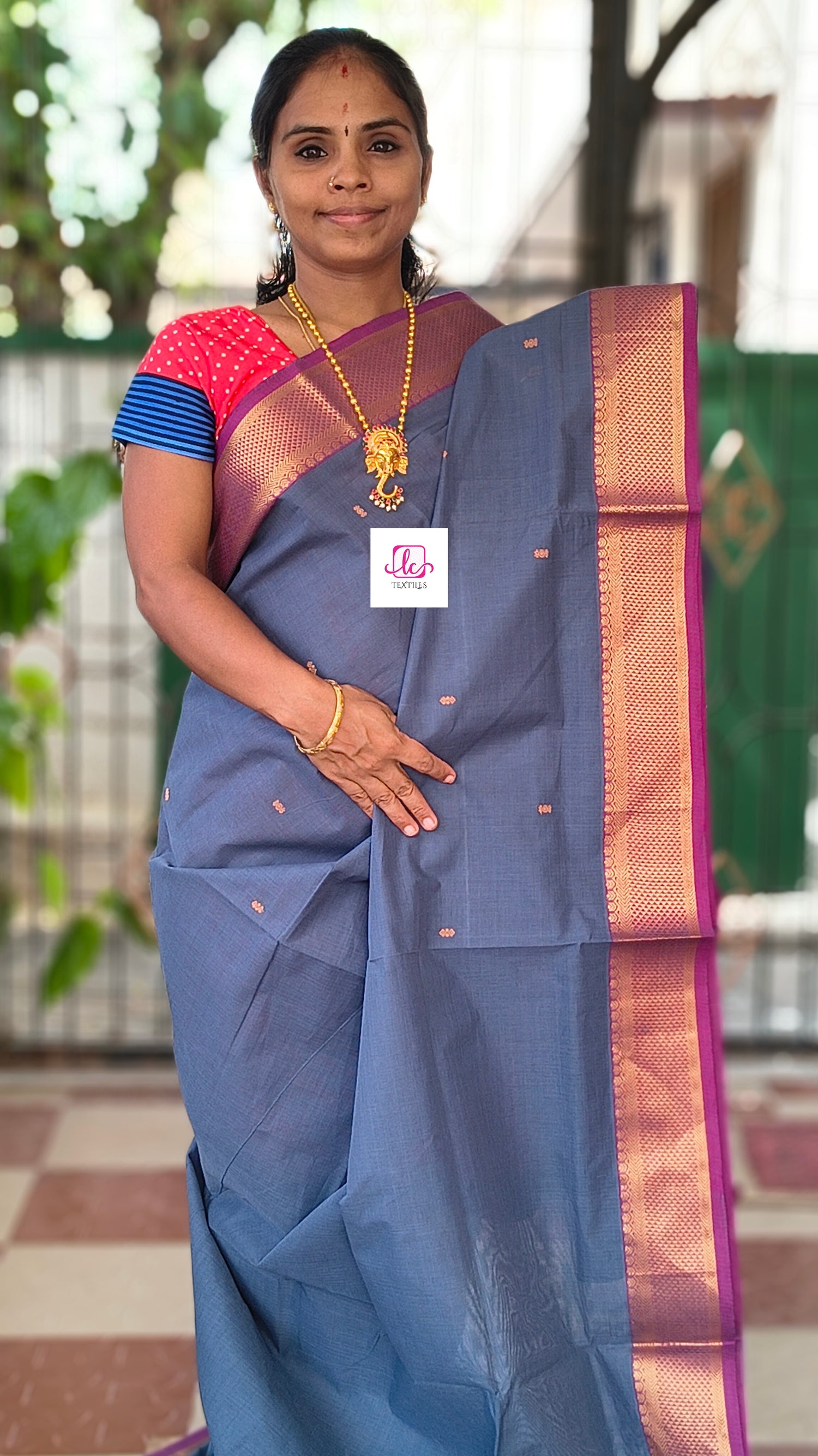Kanchi Cotton Festival Fusion Smoky blue grey