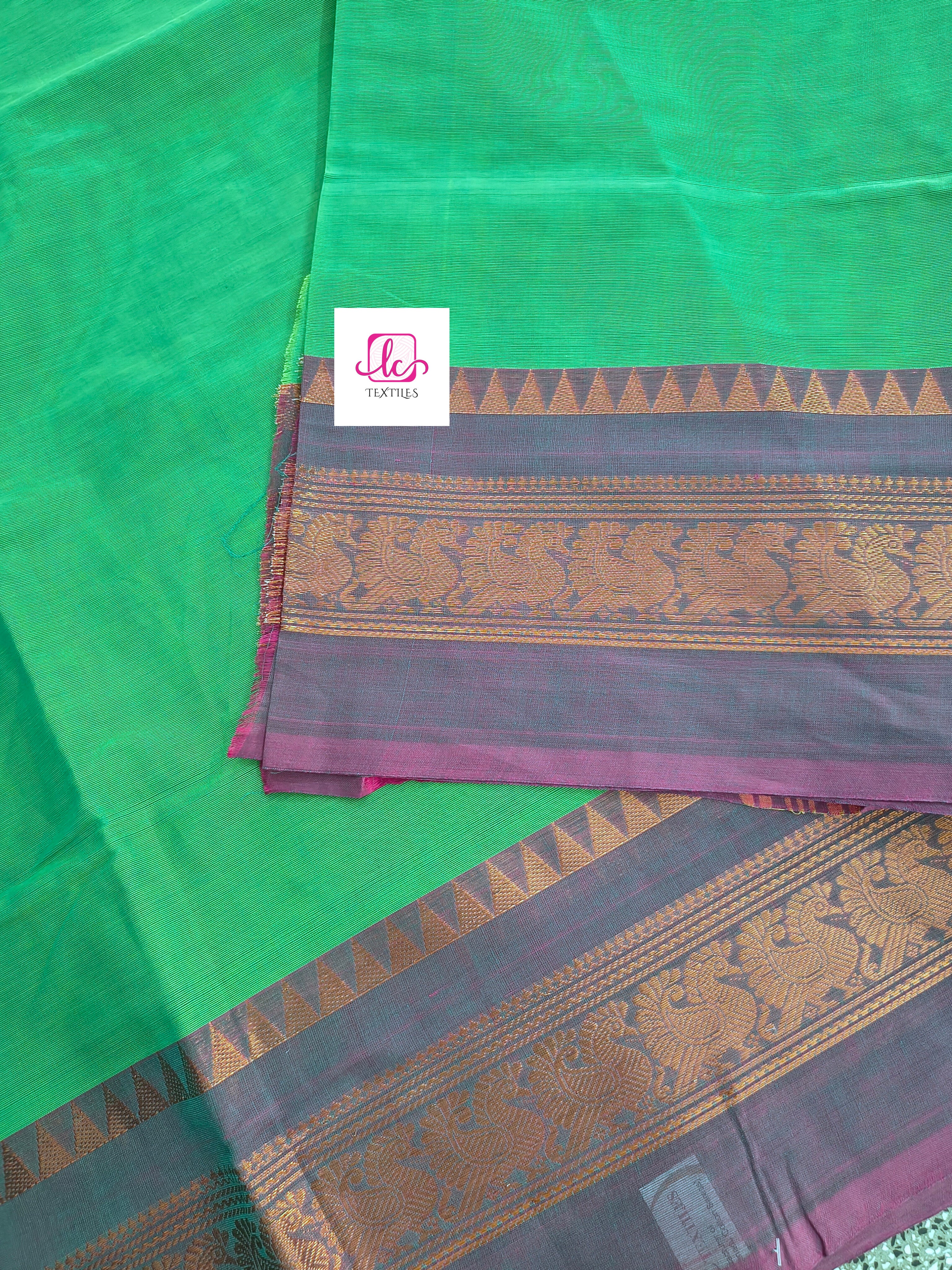 Kanchi Cotton All Day Fusion Neon green mixed blue