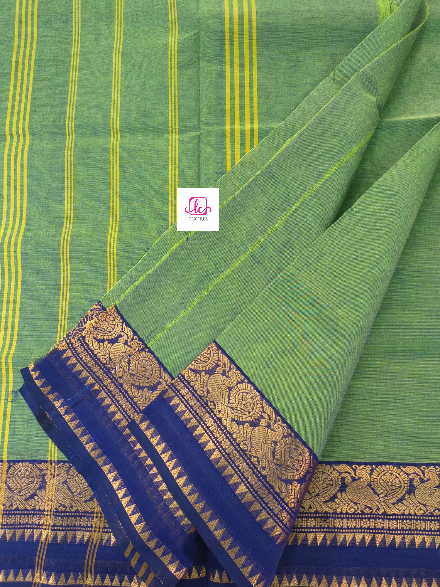 Kanchi Cotton All Day Fusion Green mixed Blue dual tone