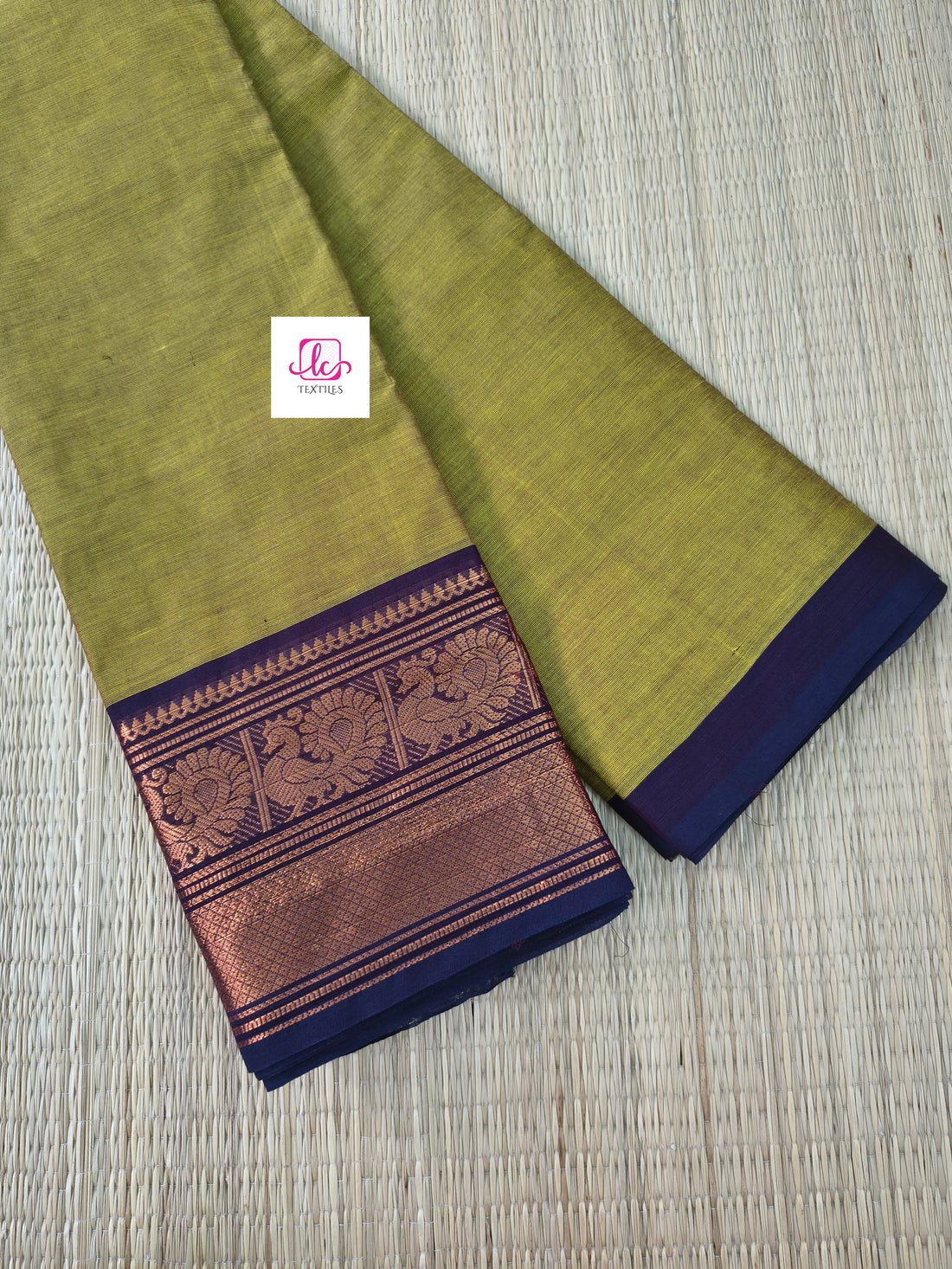Kanchi Cotton  Lime yellow mixed maroon dual tone