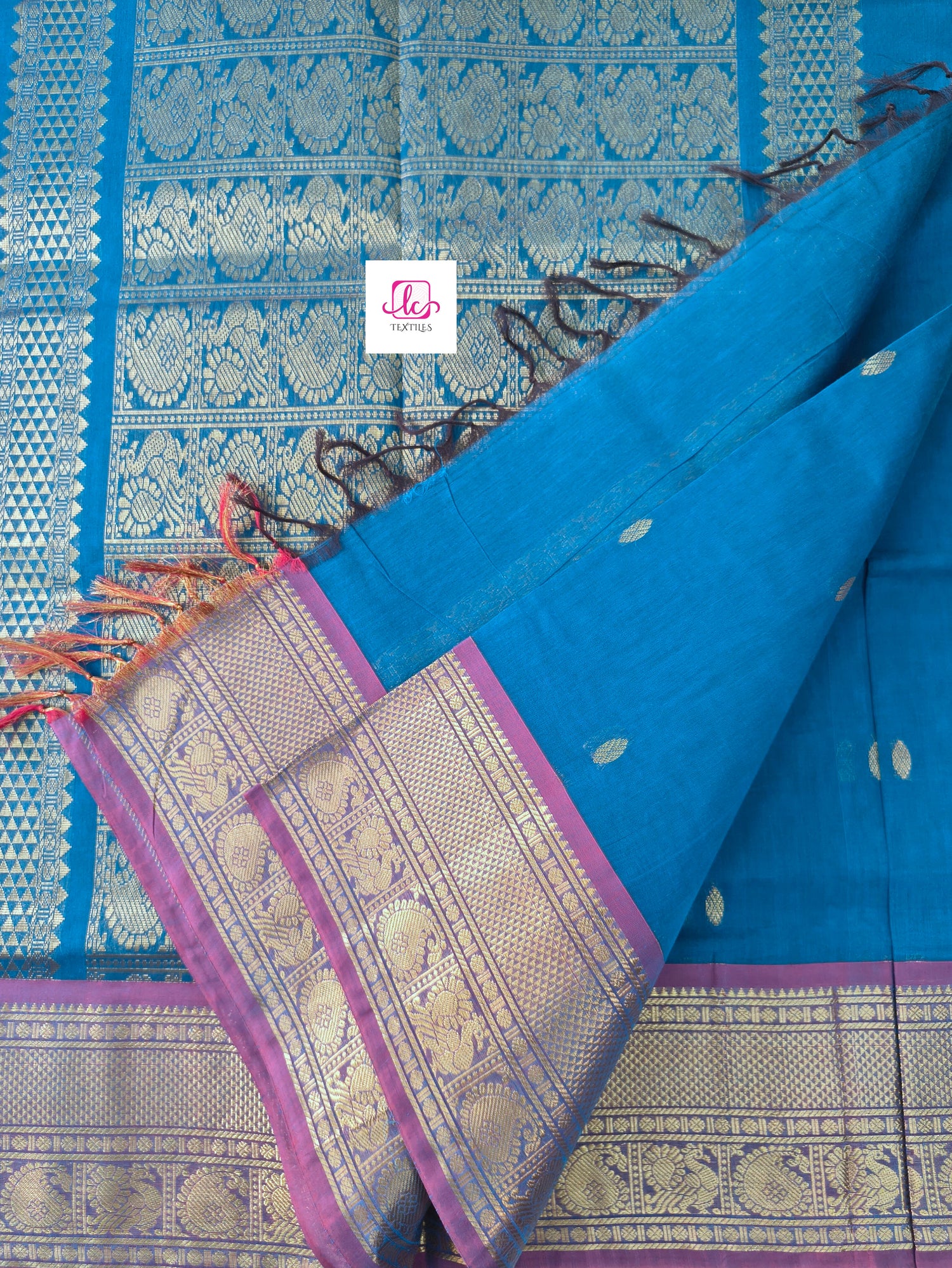 Kanchi Cotton Festival Fusion peacock blue