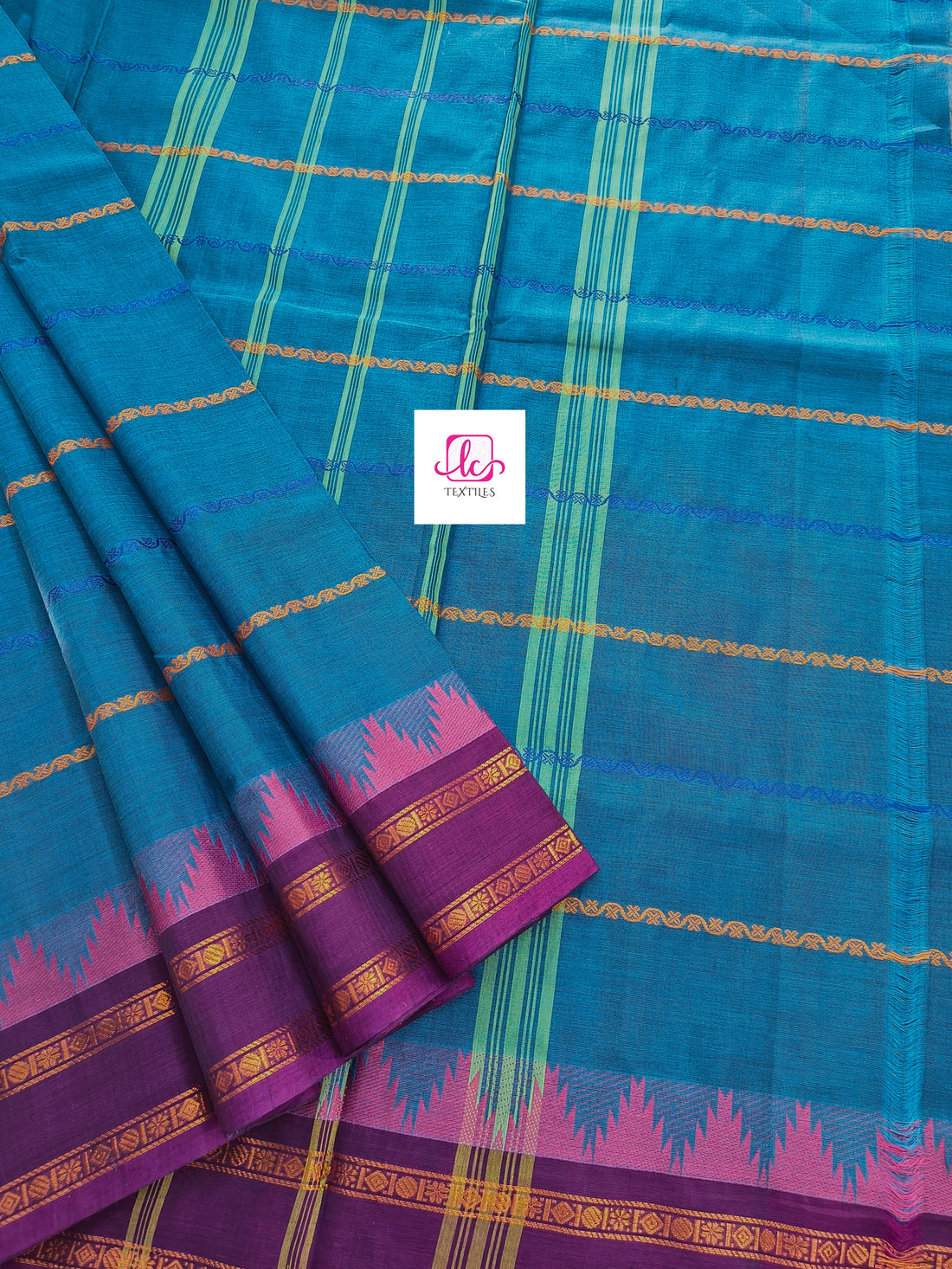 Kanchi Cotton Festival Fusion Saphire blue